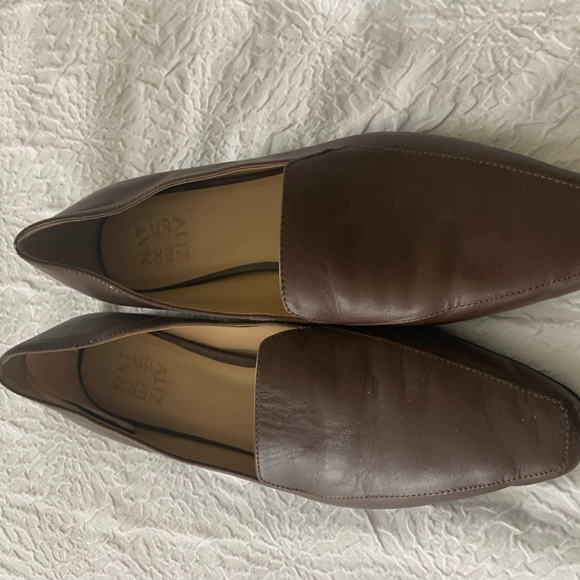 Naturalizer Brown Leather Loafers with Rounded Toe - Picture 2 of 4